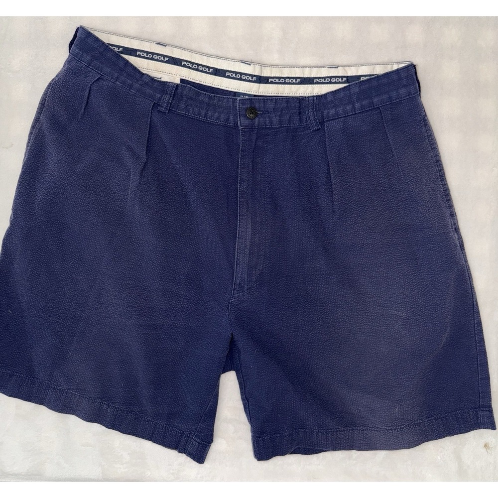 Polo Golf Ralph Lauren Shorts Mens 38 Navy Blue Flat Front Classic Casual Preppy